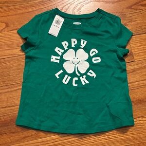 Old Navy Kids Green Tee with Shamrock Design